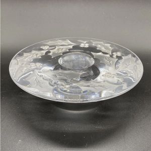 MIKASA Radiant Holly votive candle holder Art Glass Heavy Etched Crystal